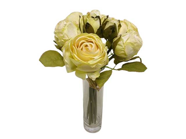 Mazzo rose 30cm avorio da000180
