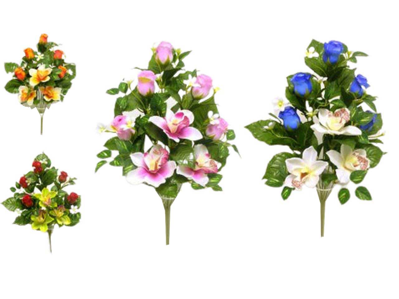 Mazzo rose e gigli colori assortiti x8