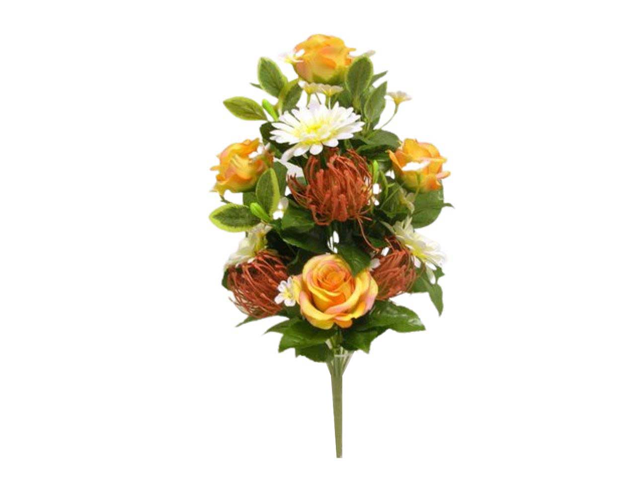 Frontale rose e gerbere x 14 cm52 giallo