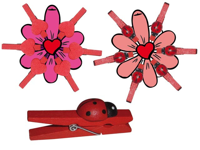 clip legno cuori.coccinelle 036888