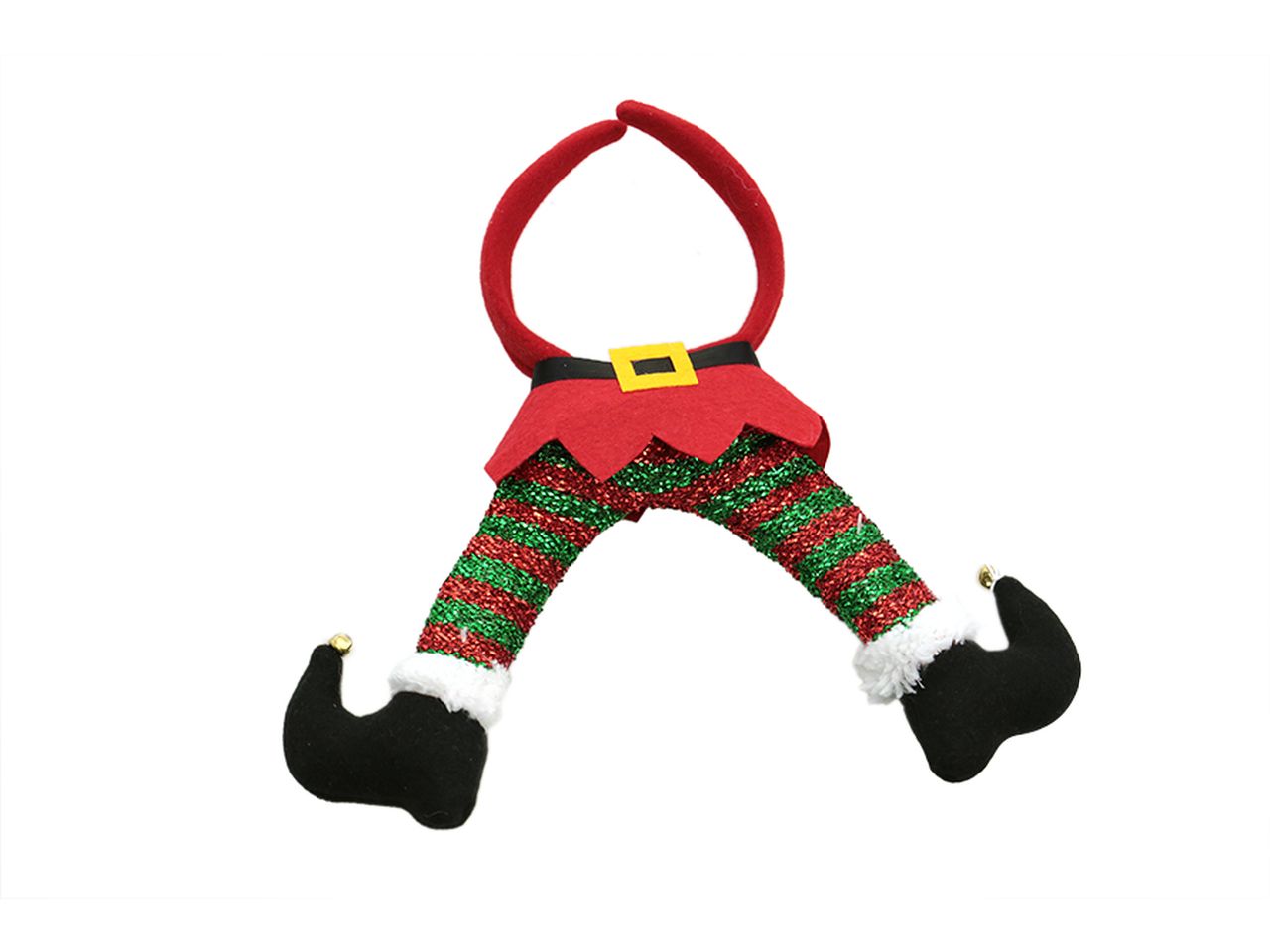 Frontino con gambe da elfo colore rosso e verde misura 30cm