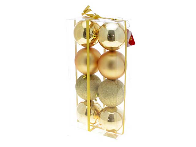 palline natalizie oro diametro 10cm - 8 pezzi