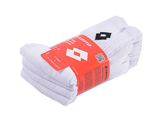 lotto calza tennis 4 pezzi tg.35-38 bianca