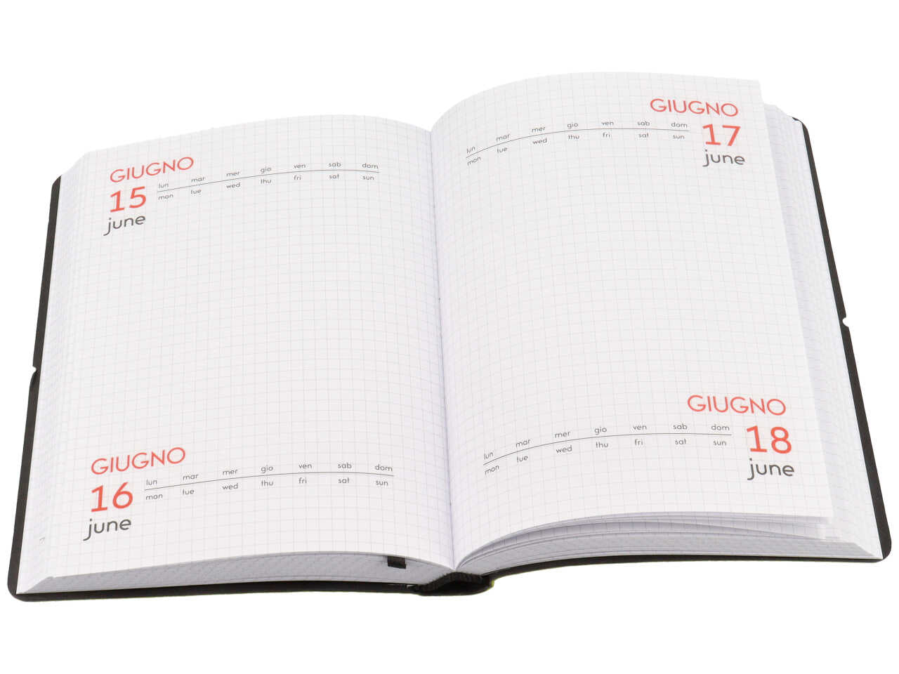 Notabene n-flex diario 16 mesi misure 13x17,8cm con copertina flessibile disponibile in 6 diversi colori