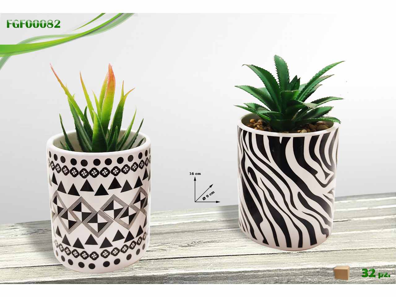 Piantina con vaso in ceramica ass.