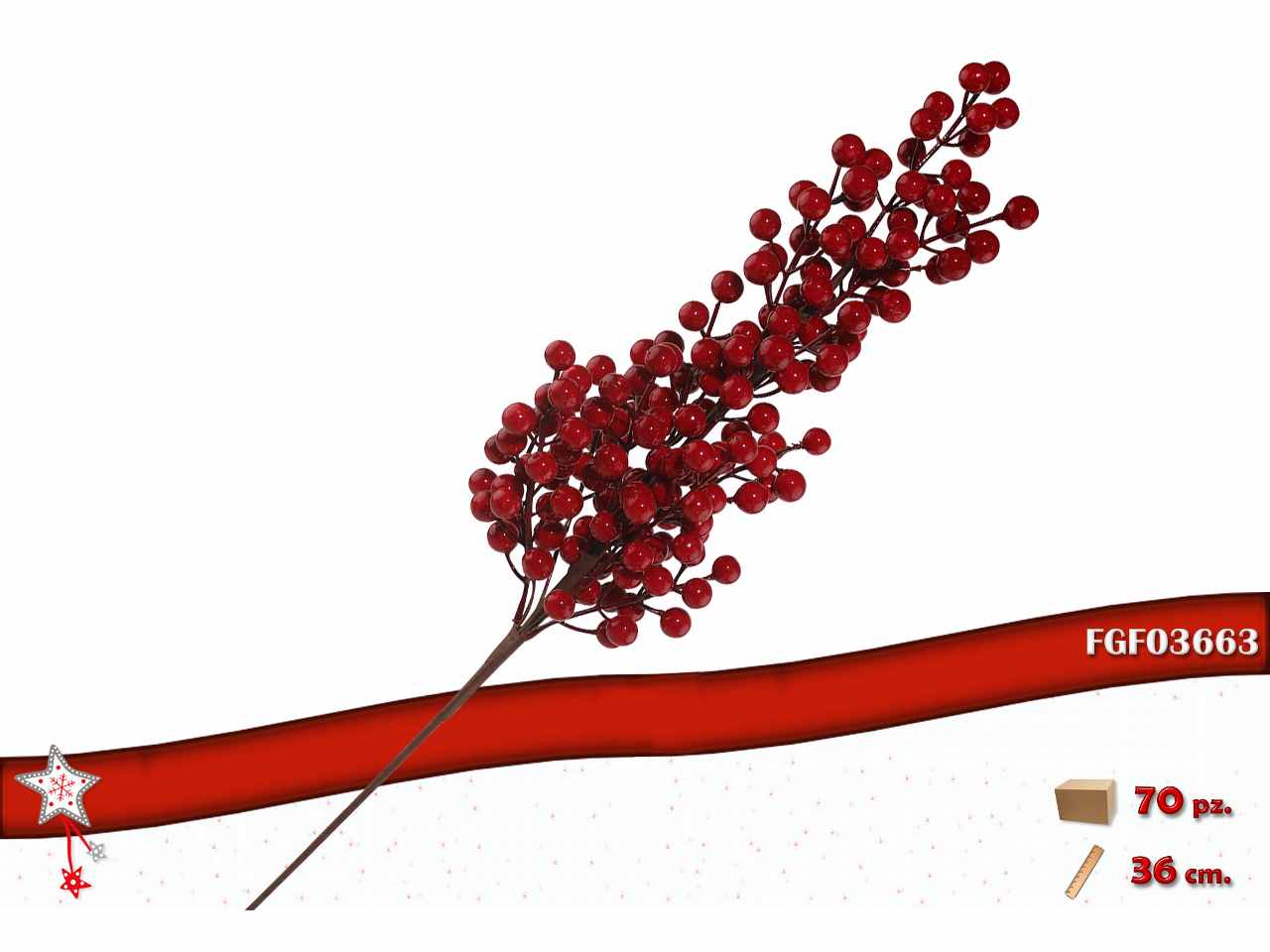 Ramo con bacche rosse 70cm