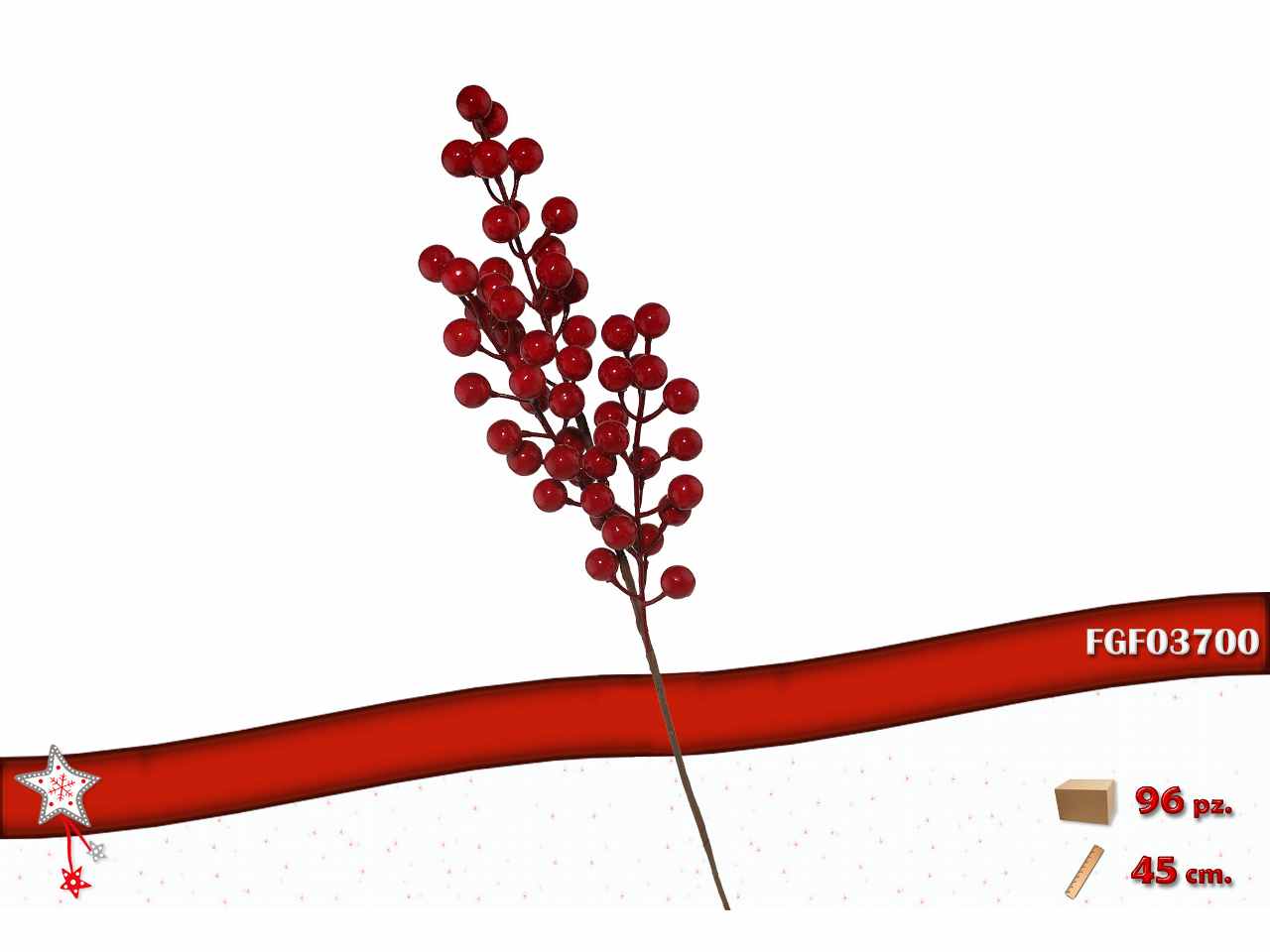 Ramo con bacche rosse 45cm