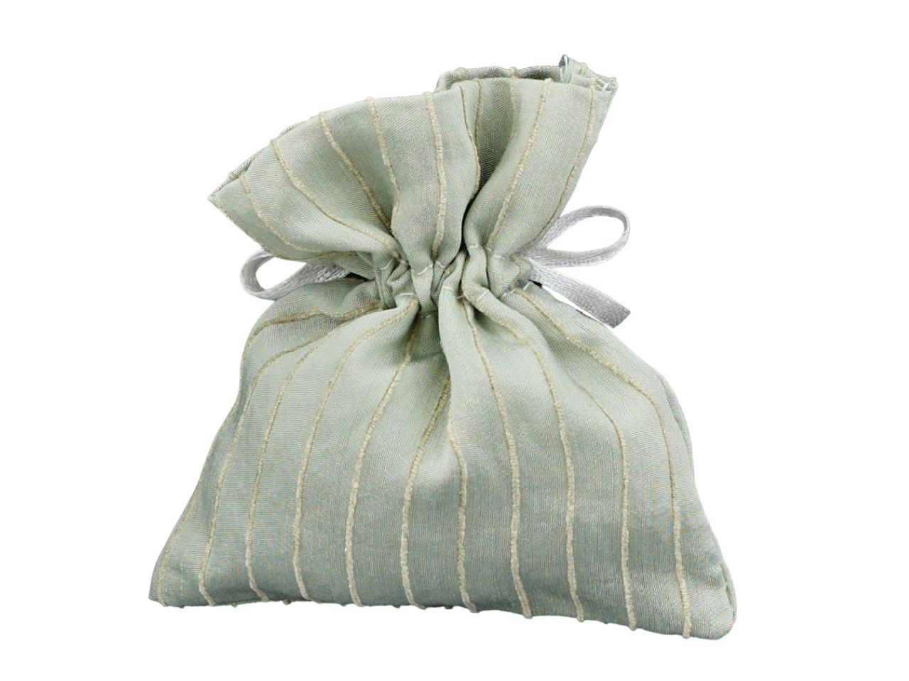 sacchetto rettangolare in organza colore verde rigato