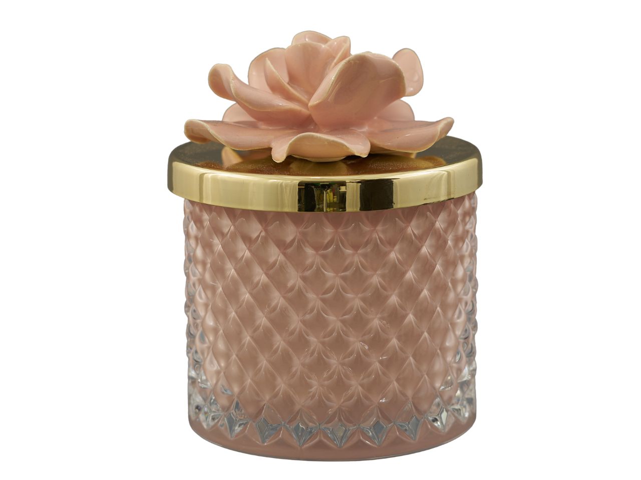 Candela cipria diamond con fiore