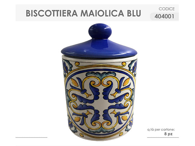 l.maiolica blu biscottiera 404001