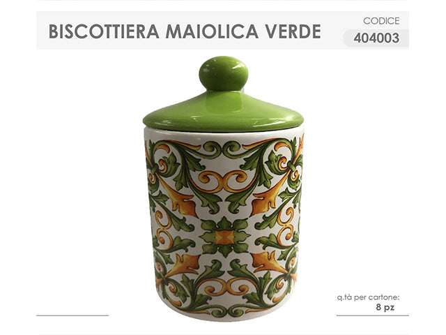 l.maiolica verde biscottiera 404003