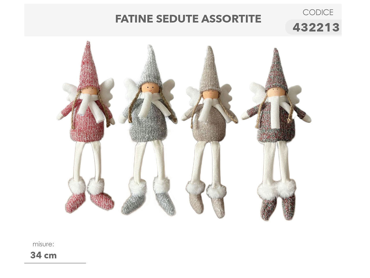 Fatina seduta rossa 34cm