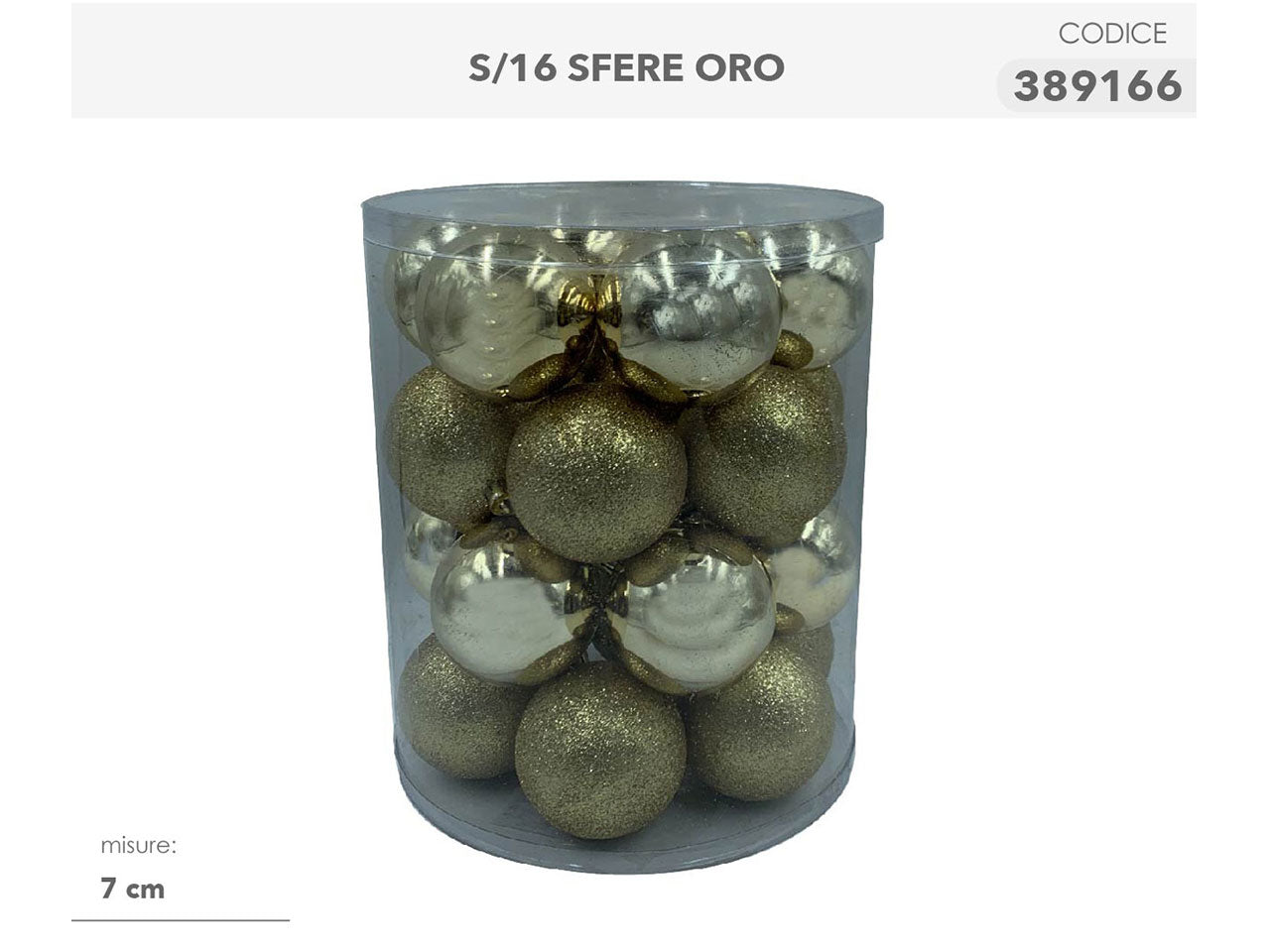 Sfere d.7cm 16pezzi oro