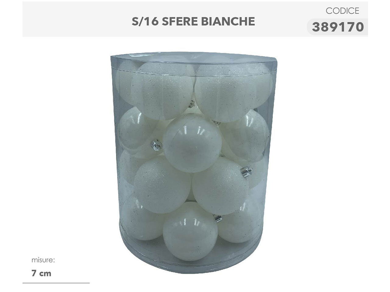Sfere d.7cm 16pezzi bianco