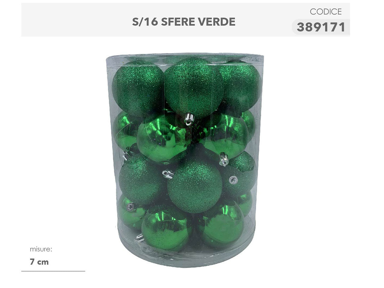 Sfere d.7cm 16pezzi verde
