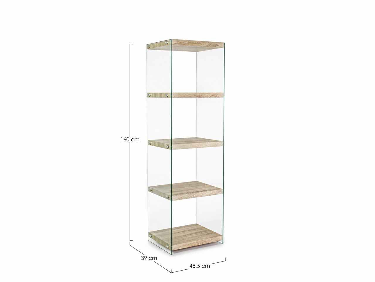 Libreria linea sury in rovere 48,6x39xh.160cm