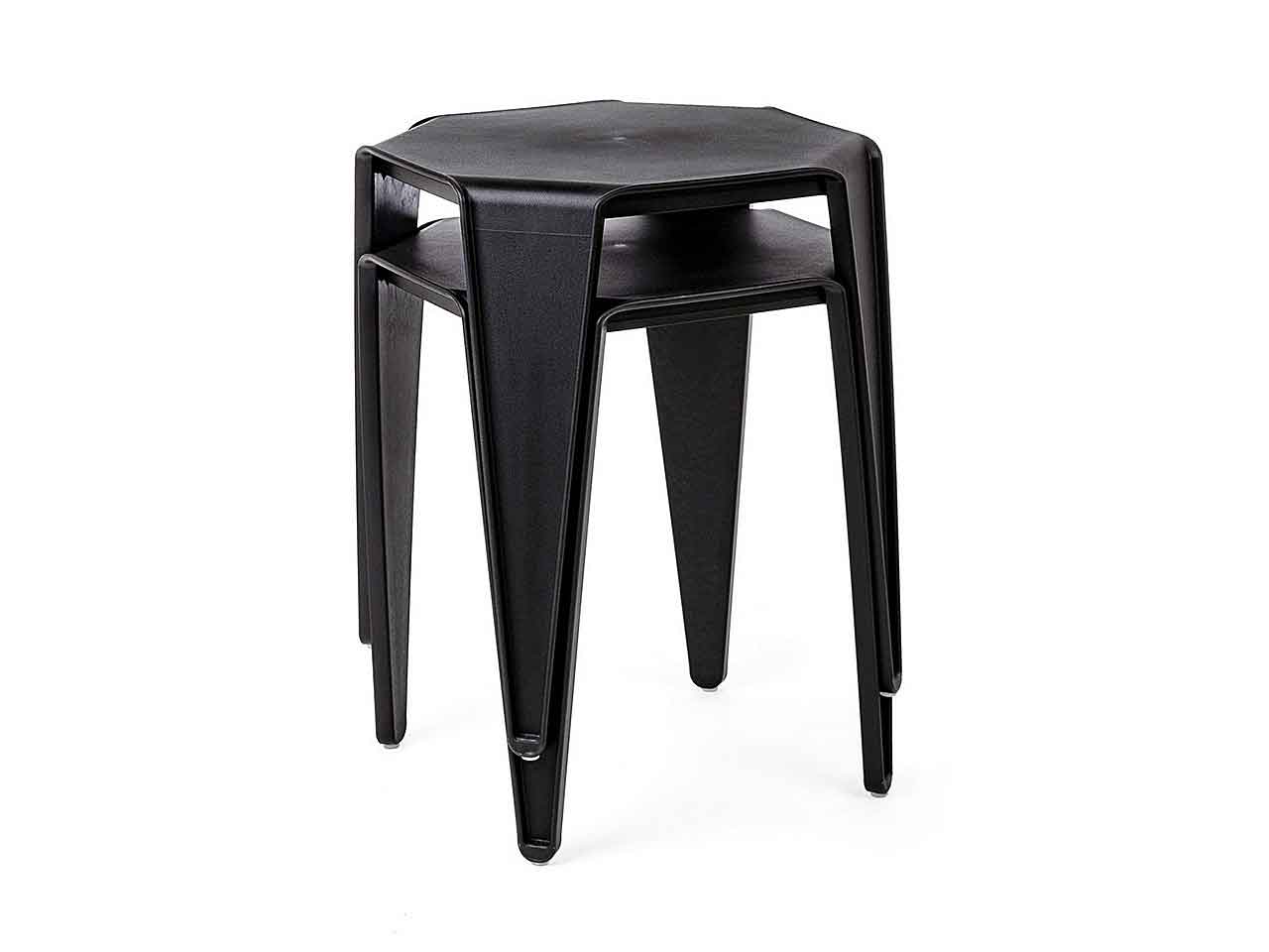 linea camden sgabello nero 0730161
