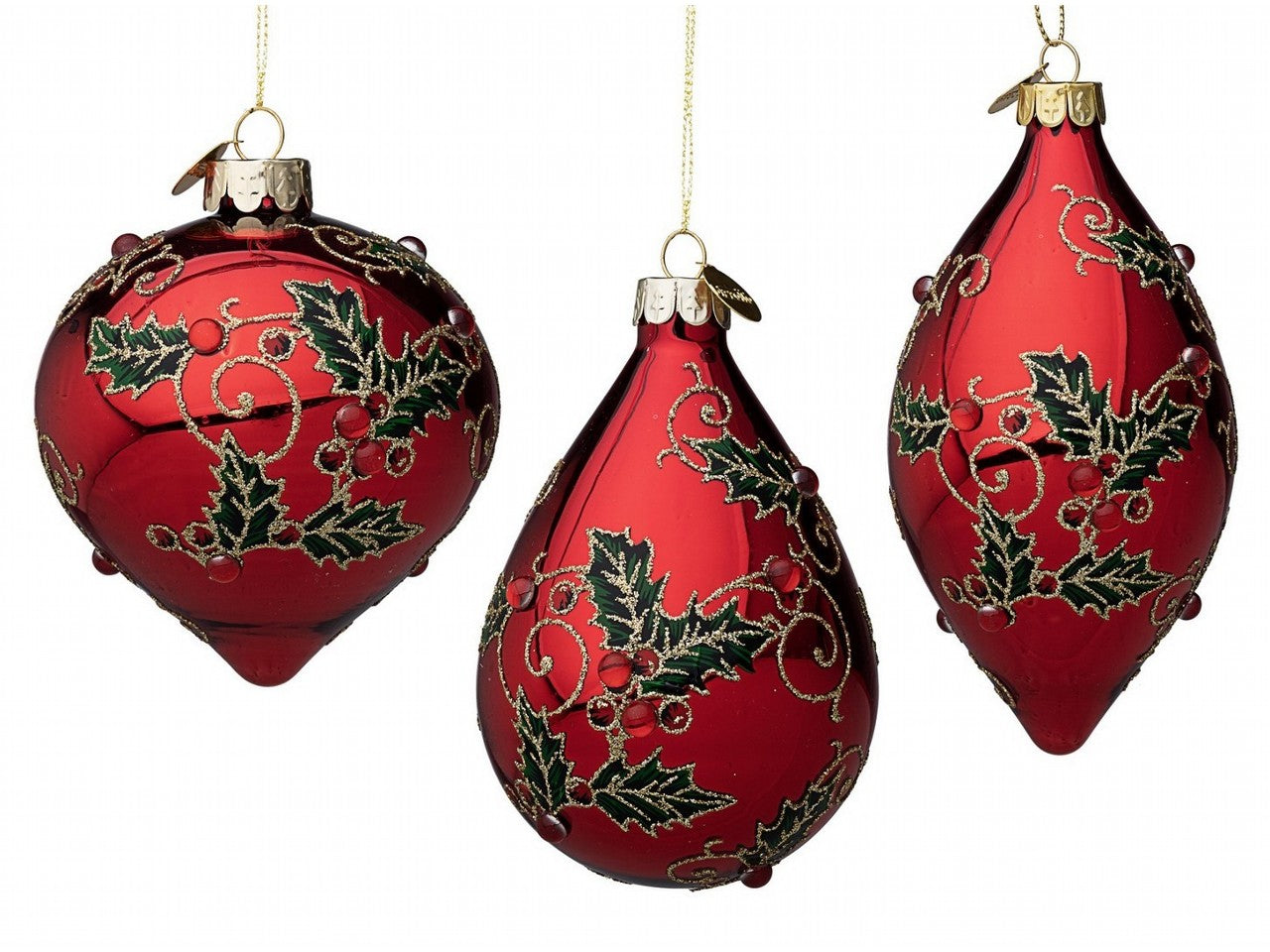 Pendente zaida in vetro rosso forme assortite