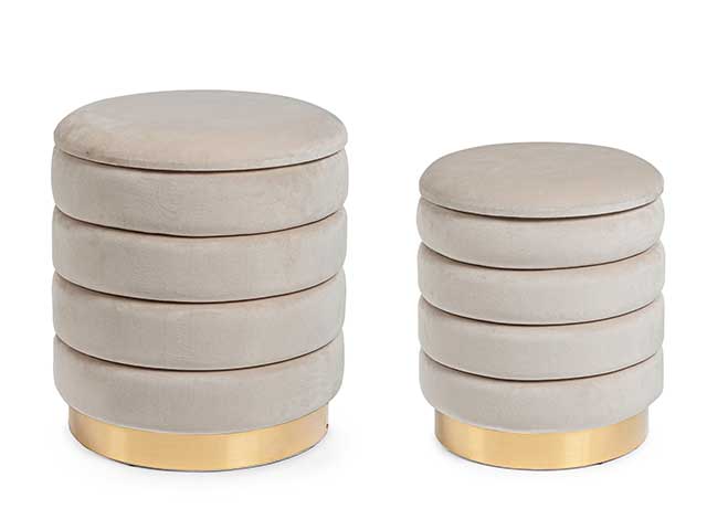 Linea darina pouf contenitore 2pz beige 0720594