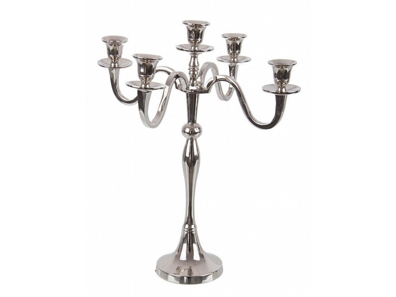 Portacandela norah argento 5 fuochi h.43cm