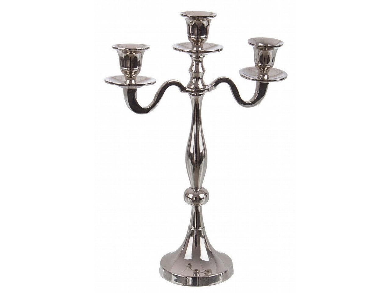 Portacandela norah argento 5 fuochi h.33cm