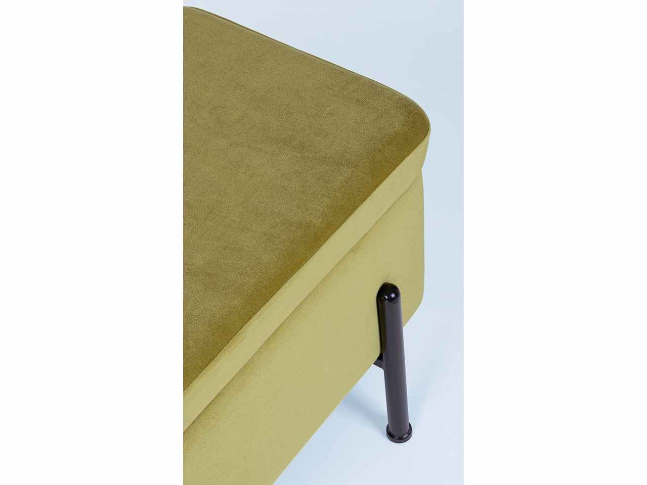 Panca nero in multistrato colore verde oliva effetto velluto 110x42xh.42cm
