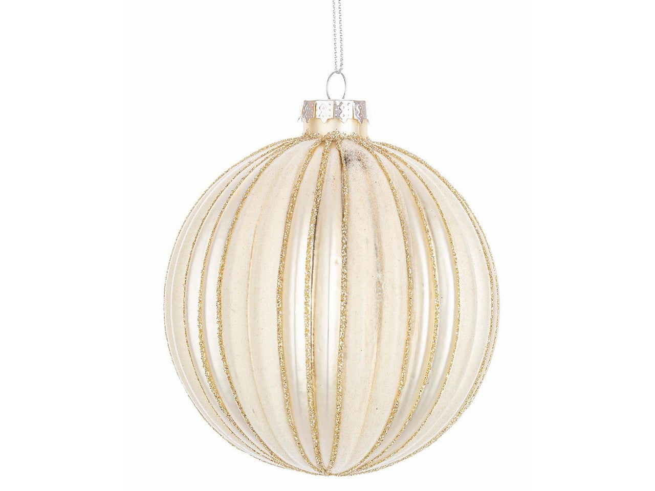 Sfera in vetro clio champagne d.10cm