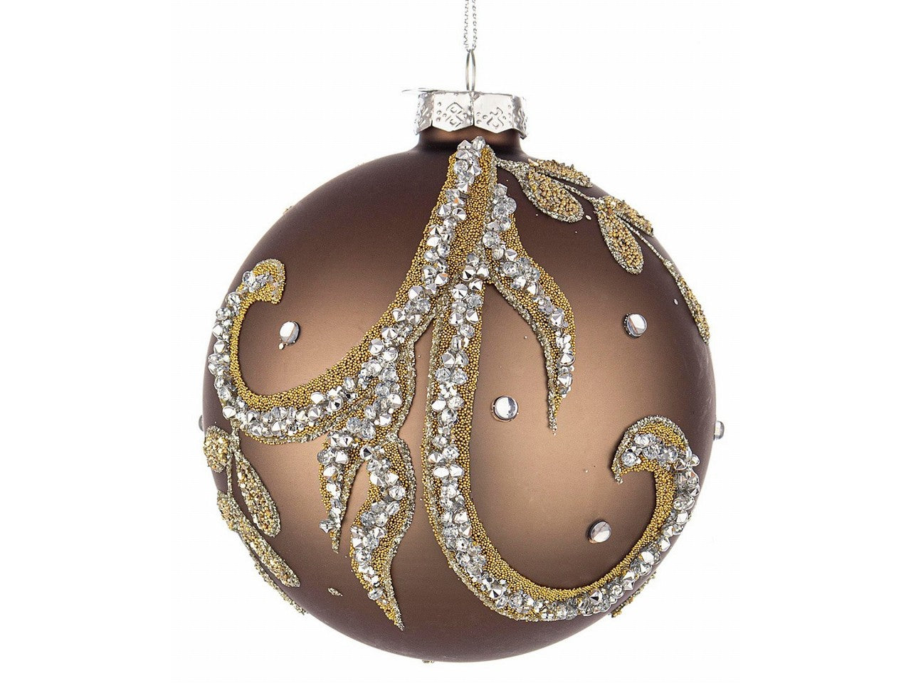Sfera droplet uin vetro d.10cm marrone