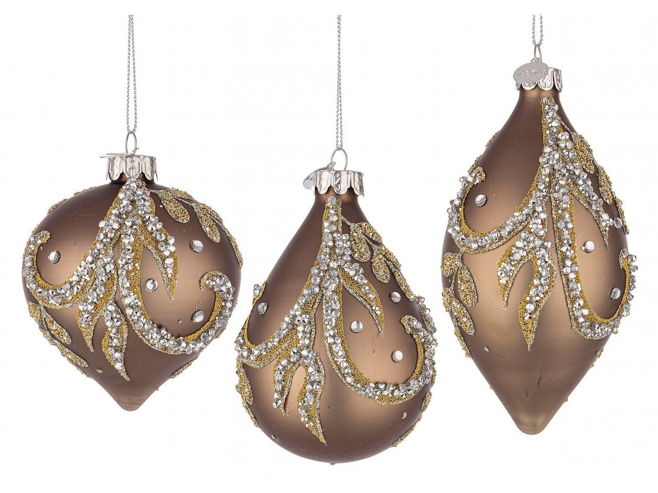 Pendente droplet in vetro marrone forme assortite