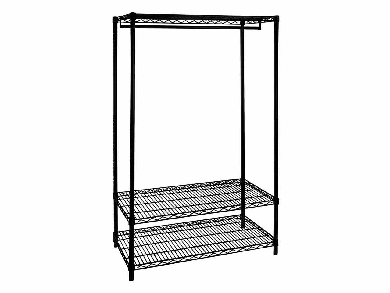 porta abiti con ripiani linea lux colore nero opaco