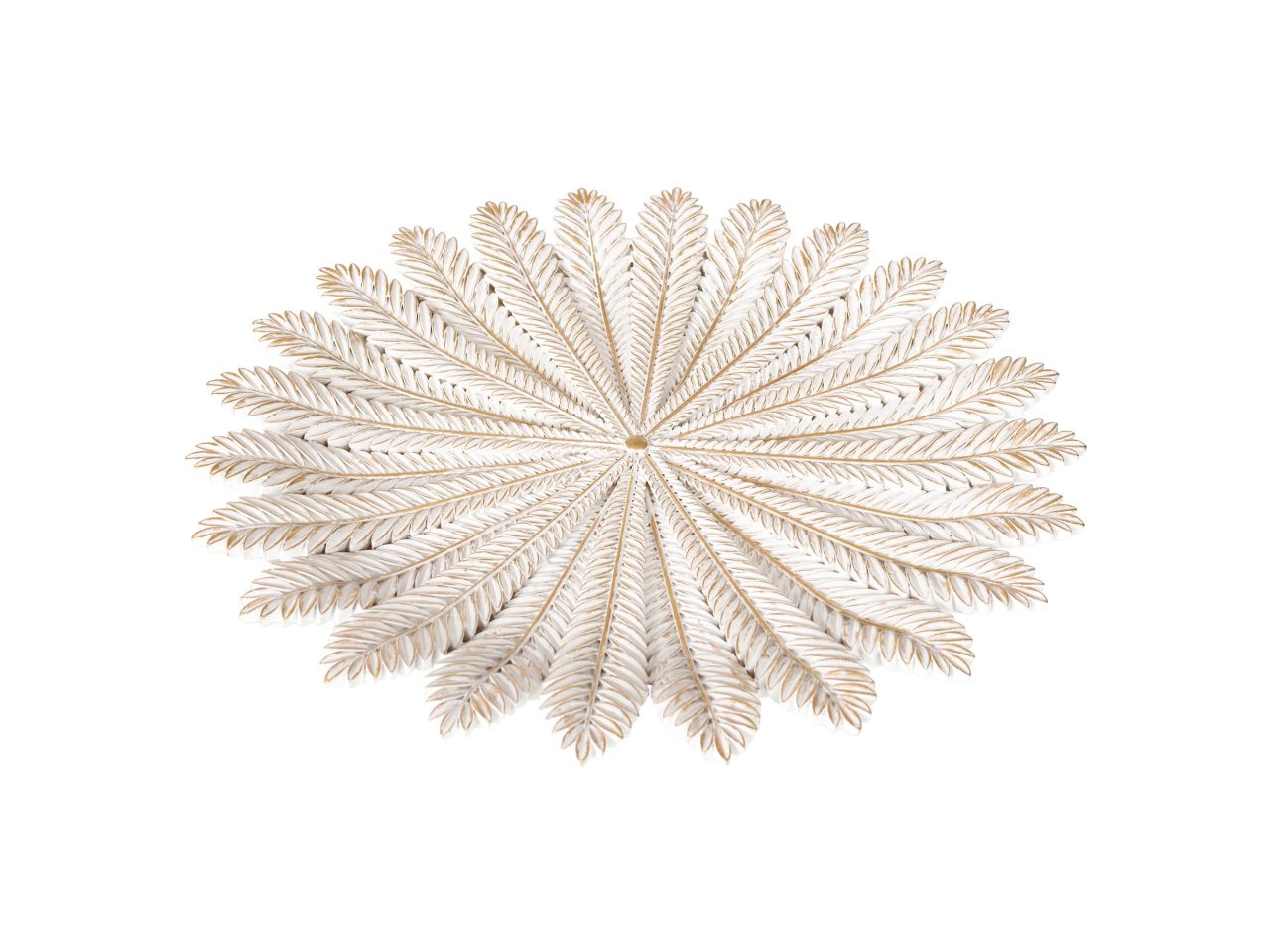 Sottopiatto leaves bianco e oro d.33cm