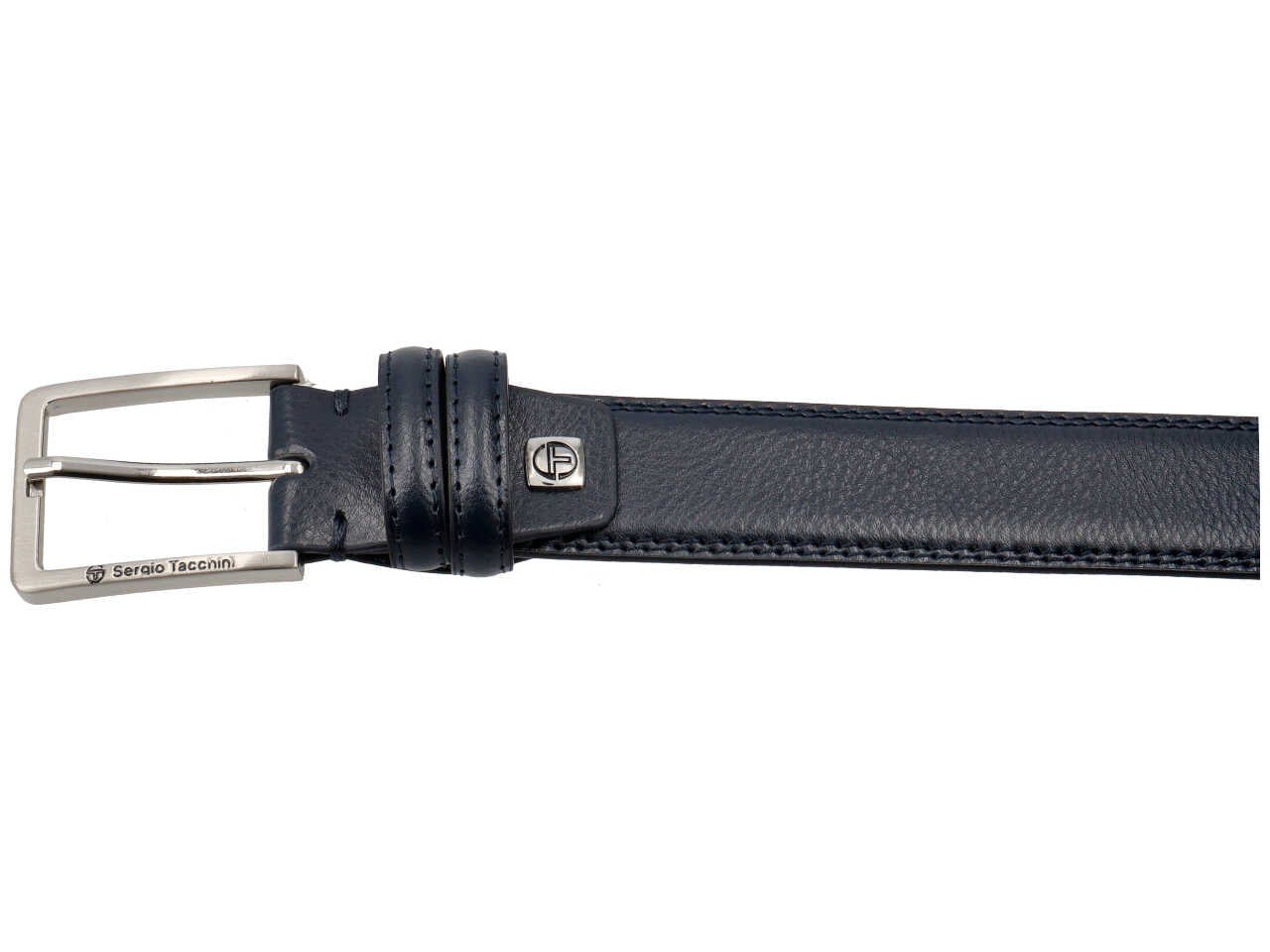 Cintura rivestita in pelle colore blu