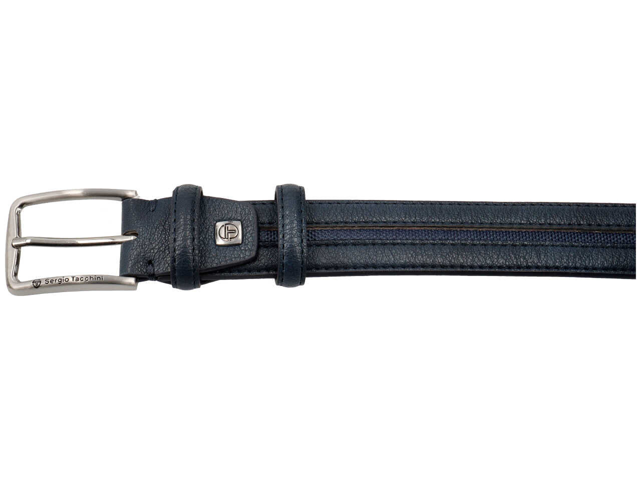Cintura foderata in pelle colore blu