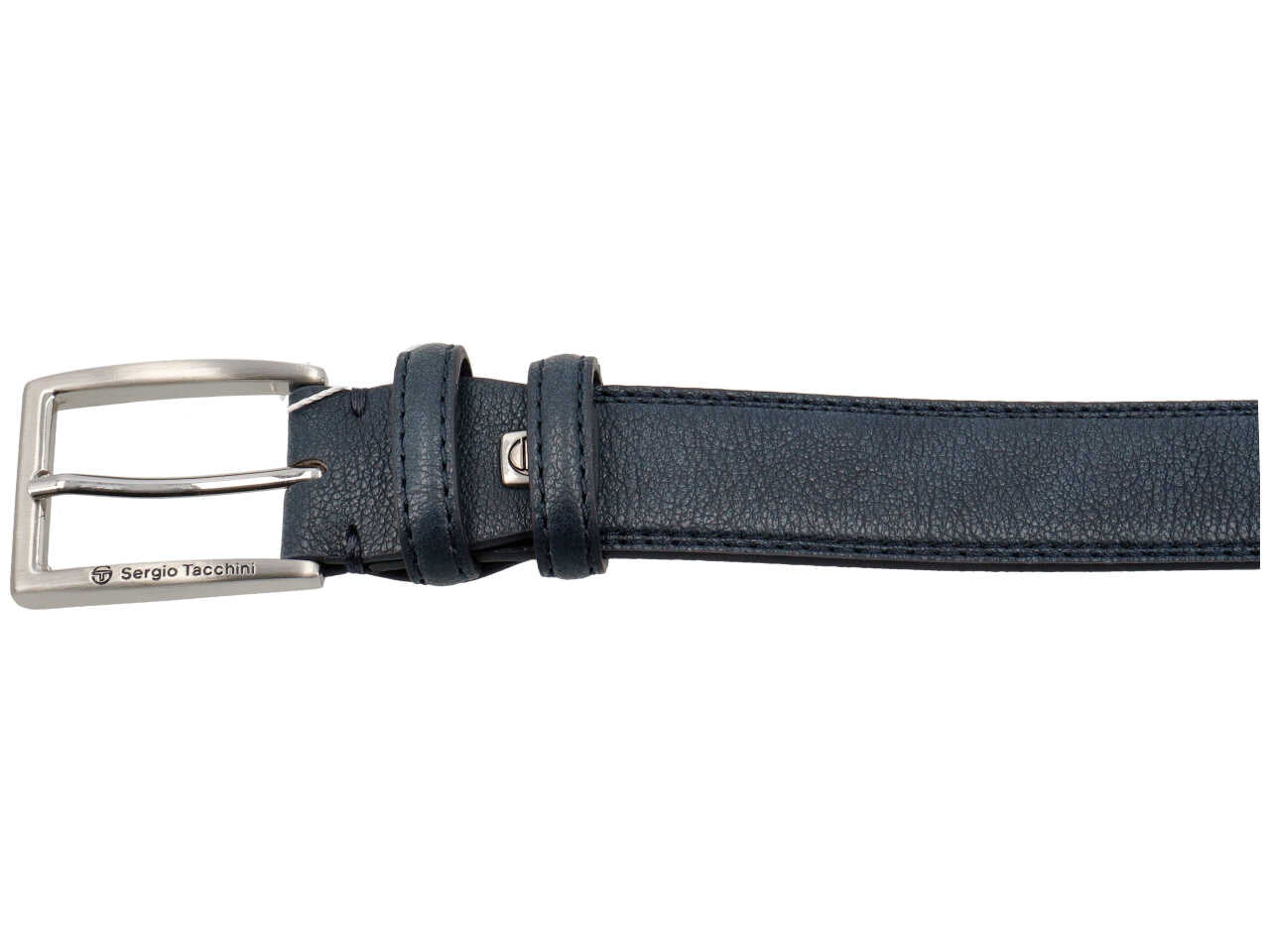 Cintura foderata in pelle colore blu