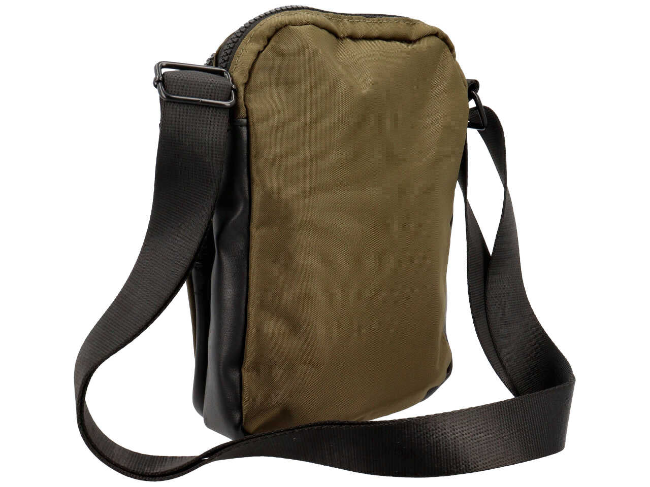 Borsa da uomo b-tech collection tracolla mini colore verde militare composizione: 100% pelle sintetica