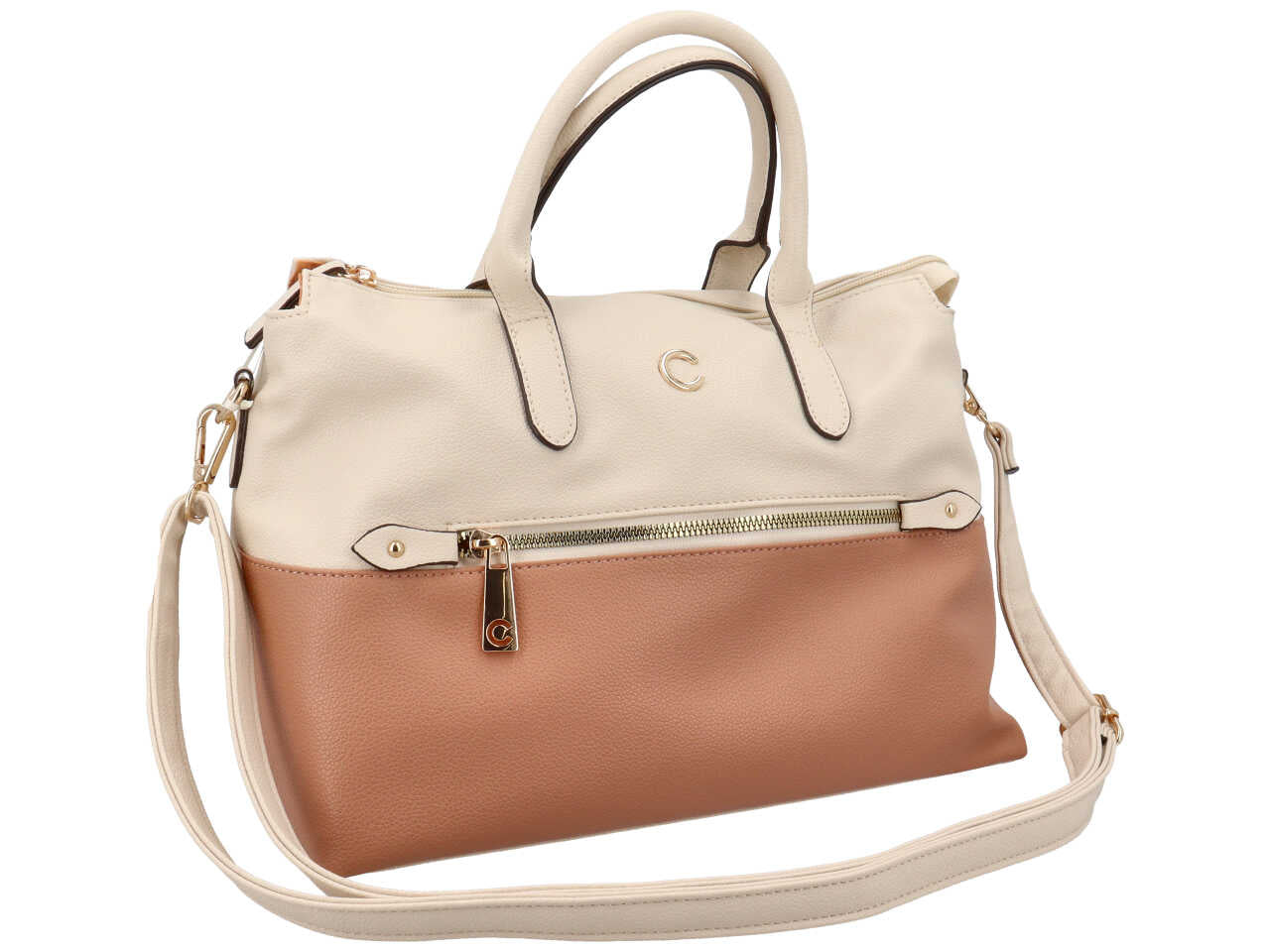 Borsa da donna first collection a mano colore naturale composizione: 100% pelle sintetica