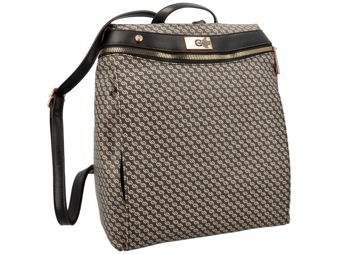 Borsa da donna angie collection zaino colore nero composizione: 100% pelle sintetica