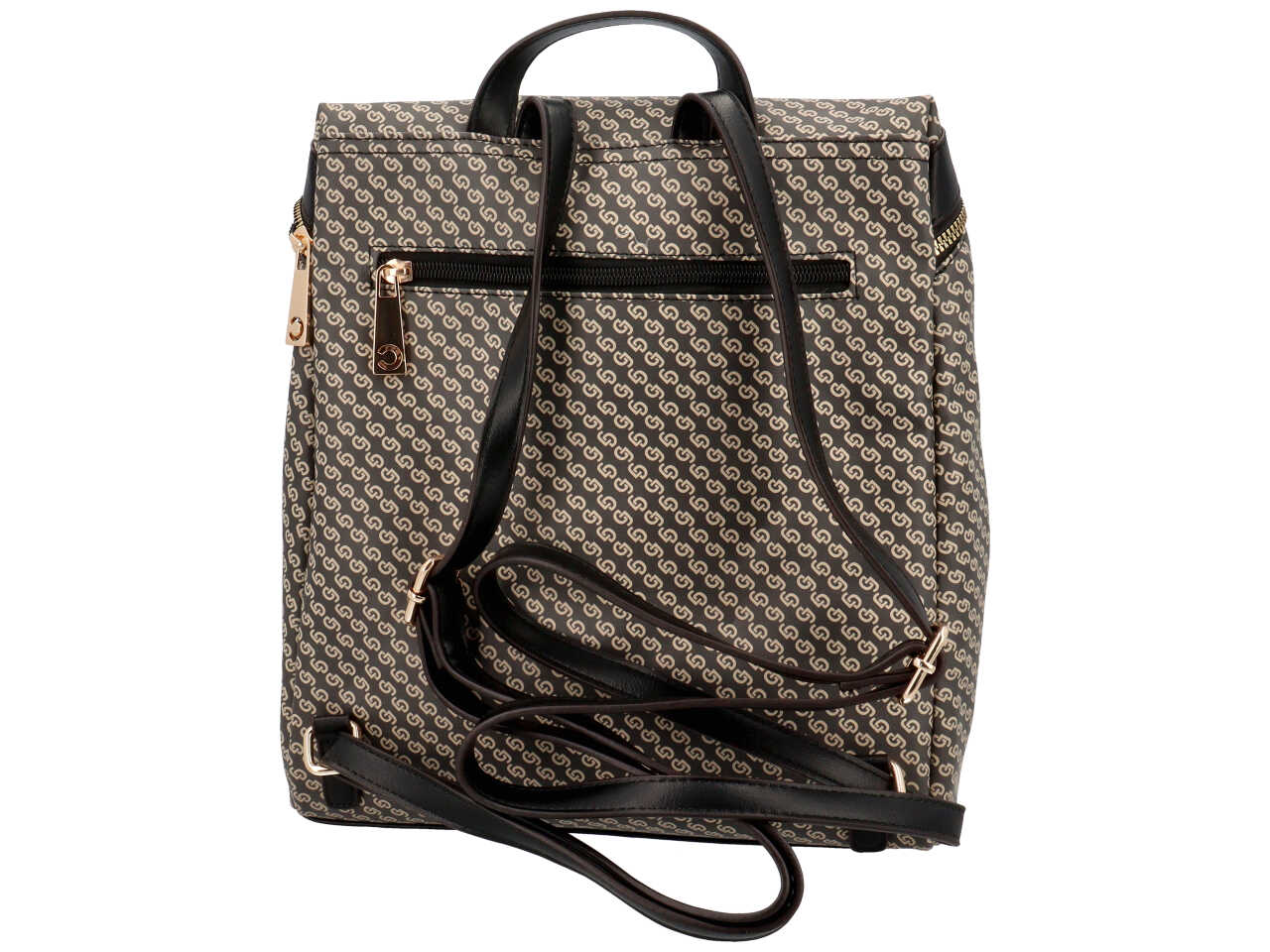 Borsa da donna angie collection zaino colore nero composizione: 100% pelle sintetica