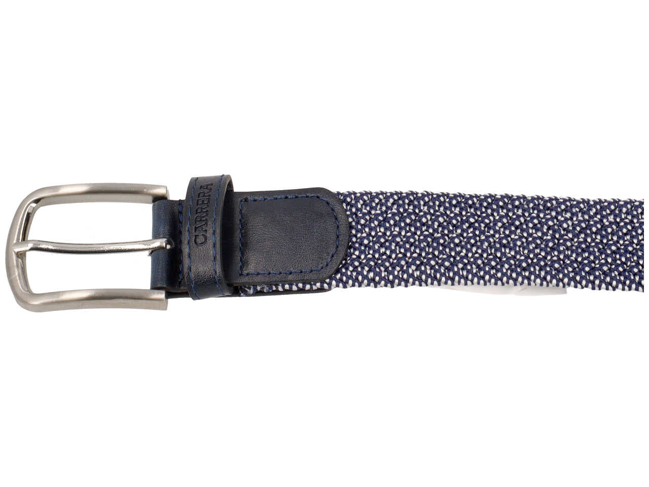 Cintura da uomo colore blu e bianco composizione: 80% elastic 20%pelle sintetica