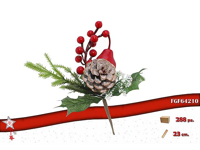 Pick 23cm c/bacche e pigna