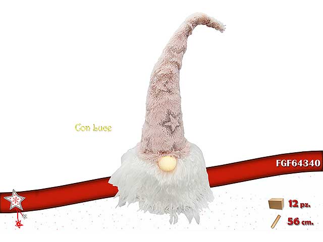 testa gnomo 28x28x56 c/naso luminoso