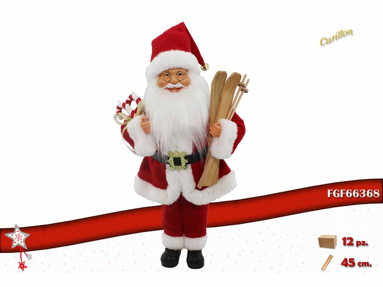 Babbo natale carillon rosso 45cm