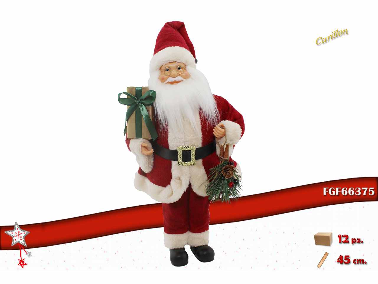 Babbo natale carillon rosso 45cm
