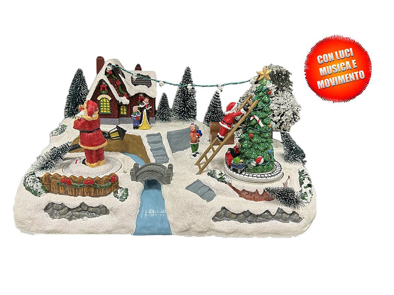 Giostrina con albero di natale misura 35x19x17,5cm con luci e movimento