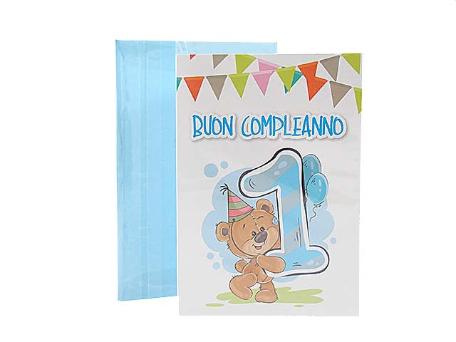 Biglietto auguri primo compleanno