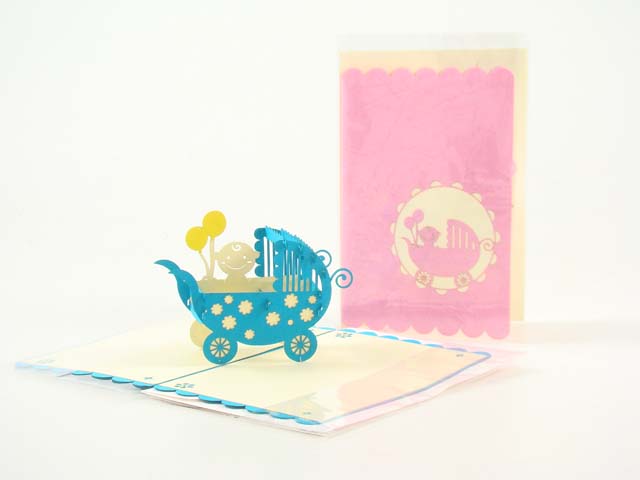 Biglietto origami culla
