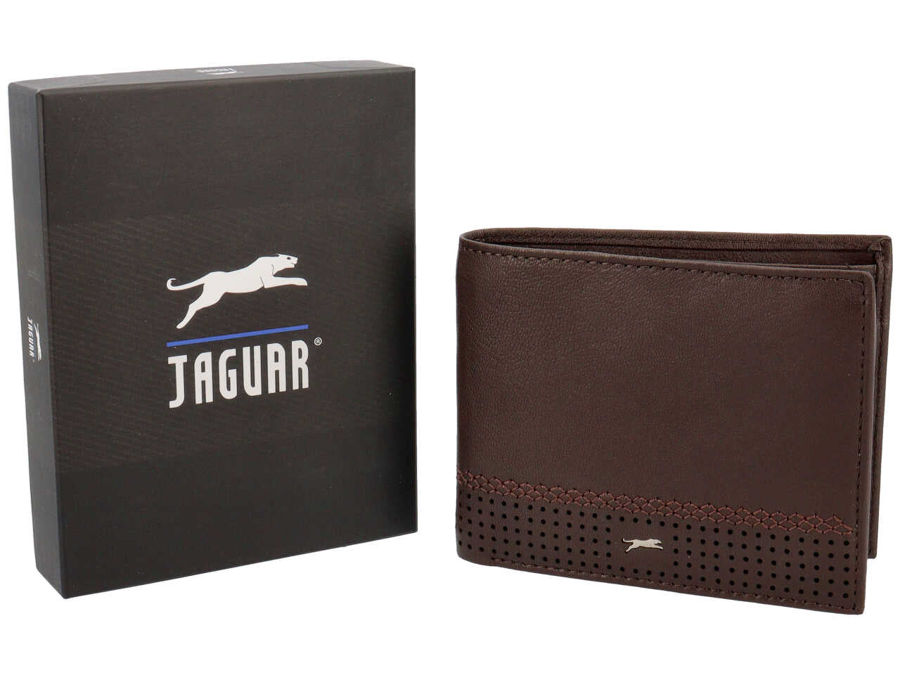 Portafoglio uomo jaguar vera pelle cioccolato
