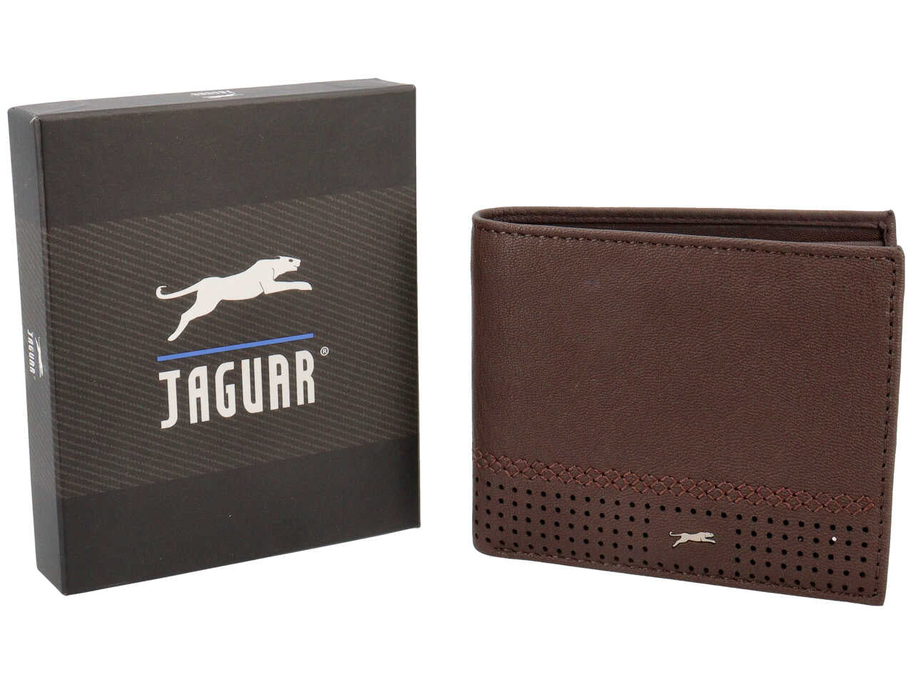 Portafoglio uomo jaguar vera pelle cioccolato