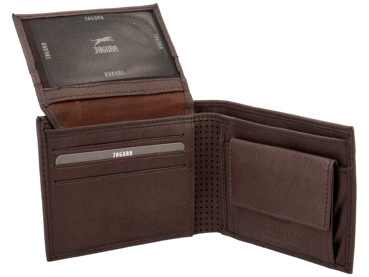 Portafoglio uomo jaguar vera pelle cioccolato