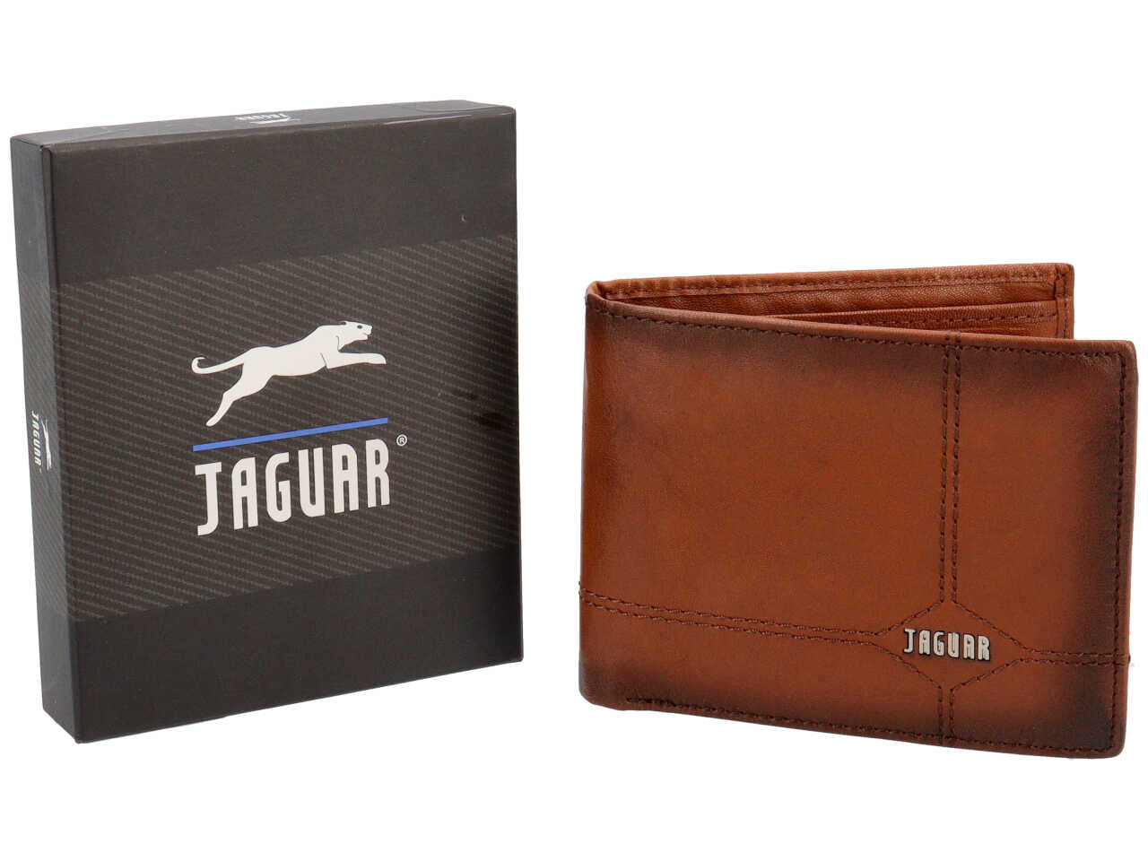 Portafoglio uomo jaguar vera pelle tabacco